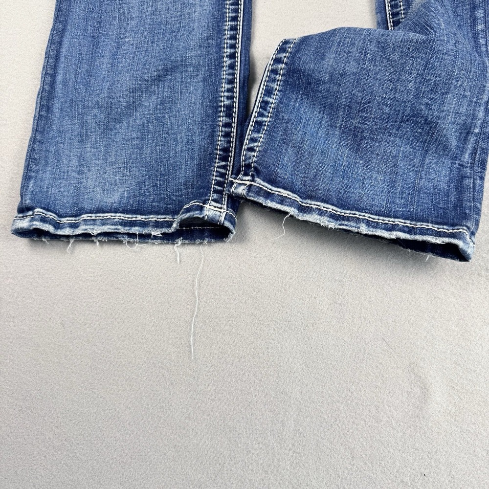 Miss Me Mid-Rise Bootcut Jeans 28x32 Cowgirl Distressed Fade Skull Western Rodeo - Picture 9 of 10